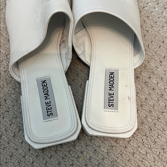 Steve Madden Anders white leather slide sandals size 9 - Picture 3 of 6